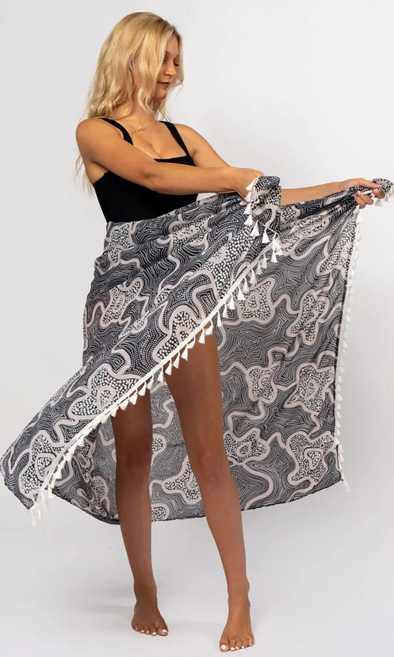 Aboriginal Art Chiffon Sarong Ngapa Puyurru