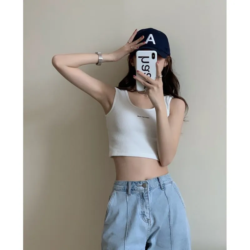 Back Versatile Niche Worn Outside Twill Slimming Tank Top