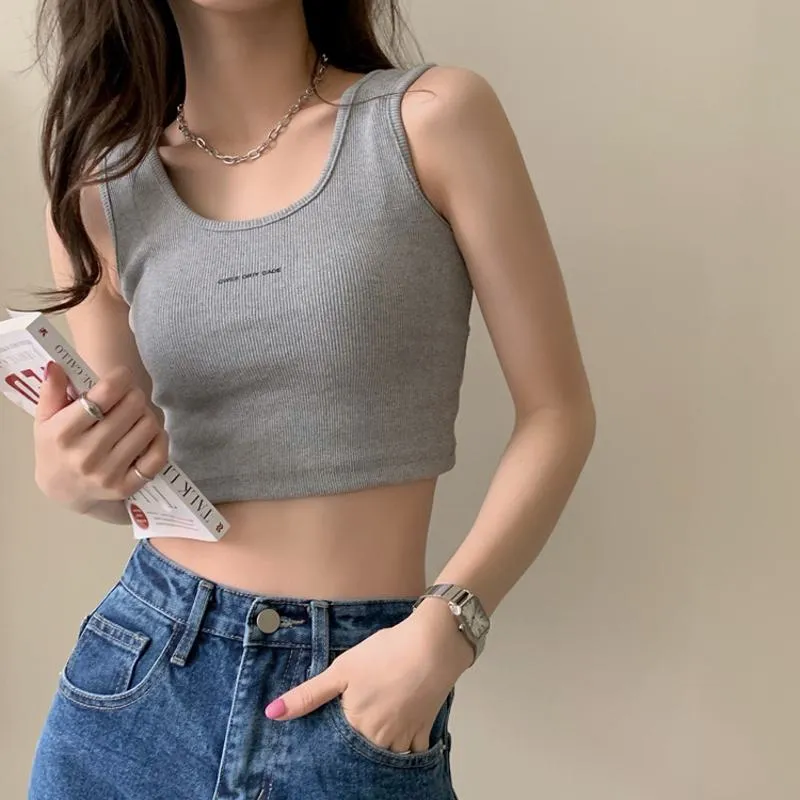 Back Versatile Niche Worn Outside Twill Slimming Tank Top