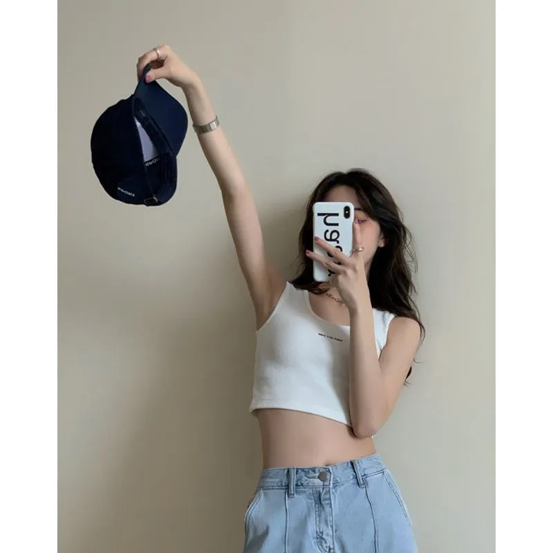 Back Versatile Niche Worn Outside Twill Slimming Tank Top
