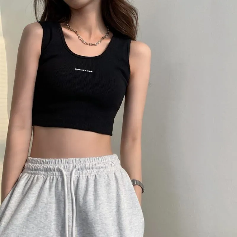 Back Versatile Niche Worn Outside Twill Slimming Tank Top