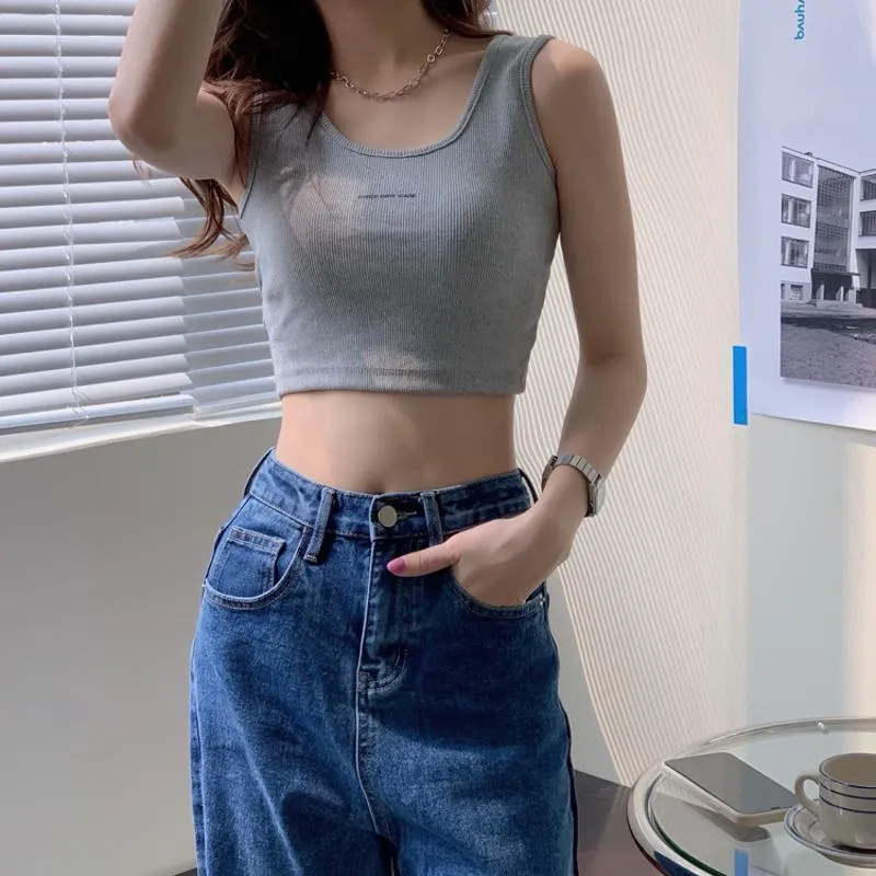 Back Versatile Niche Worn Outside Twill Slimming Tank Top