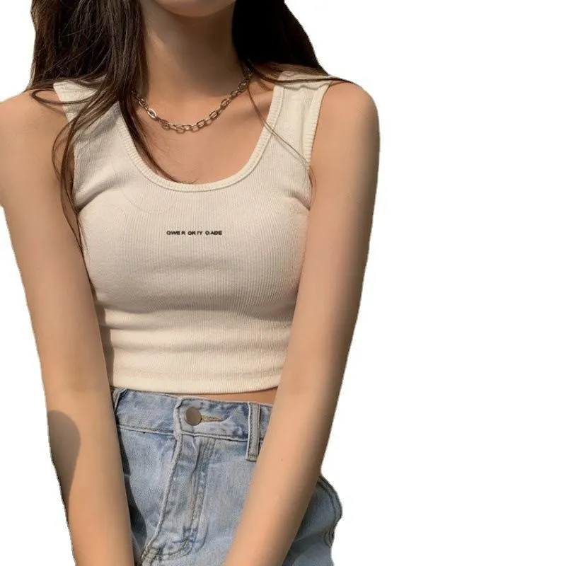 Back Versatile Niche Worn Outside Twill Slimming Tank Top