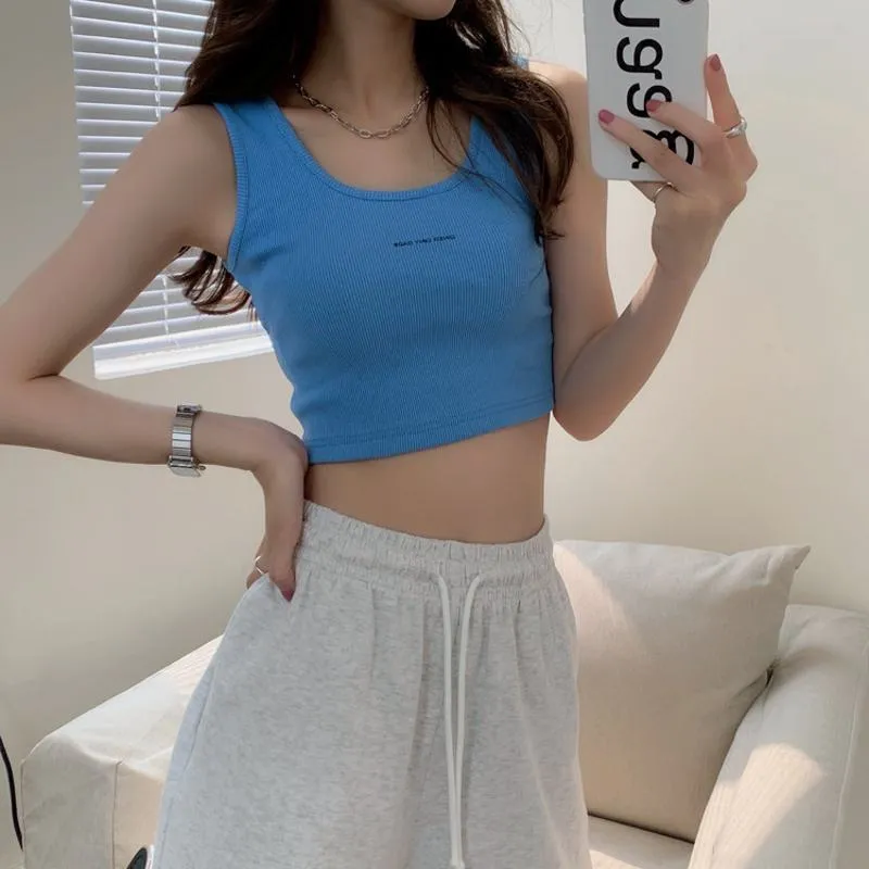 Back Versatile Niche Worn Outside Twill Slimming Tank Top