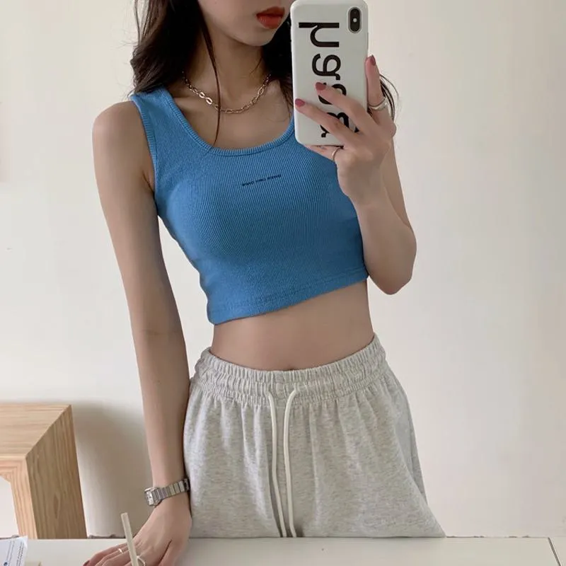 Back Versatile Niche Worn Outside Twill Slimming Tank Top
