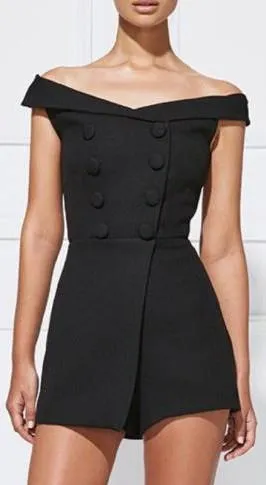 'Carmela' Playsuit in Black