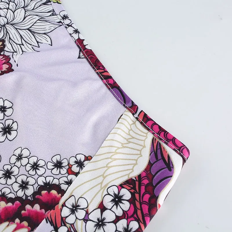 Chinese Style Dragon Halter Vintage Cheongsam Collar Streetwear Sleeveless Slim Crop Top