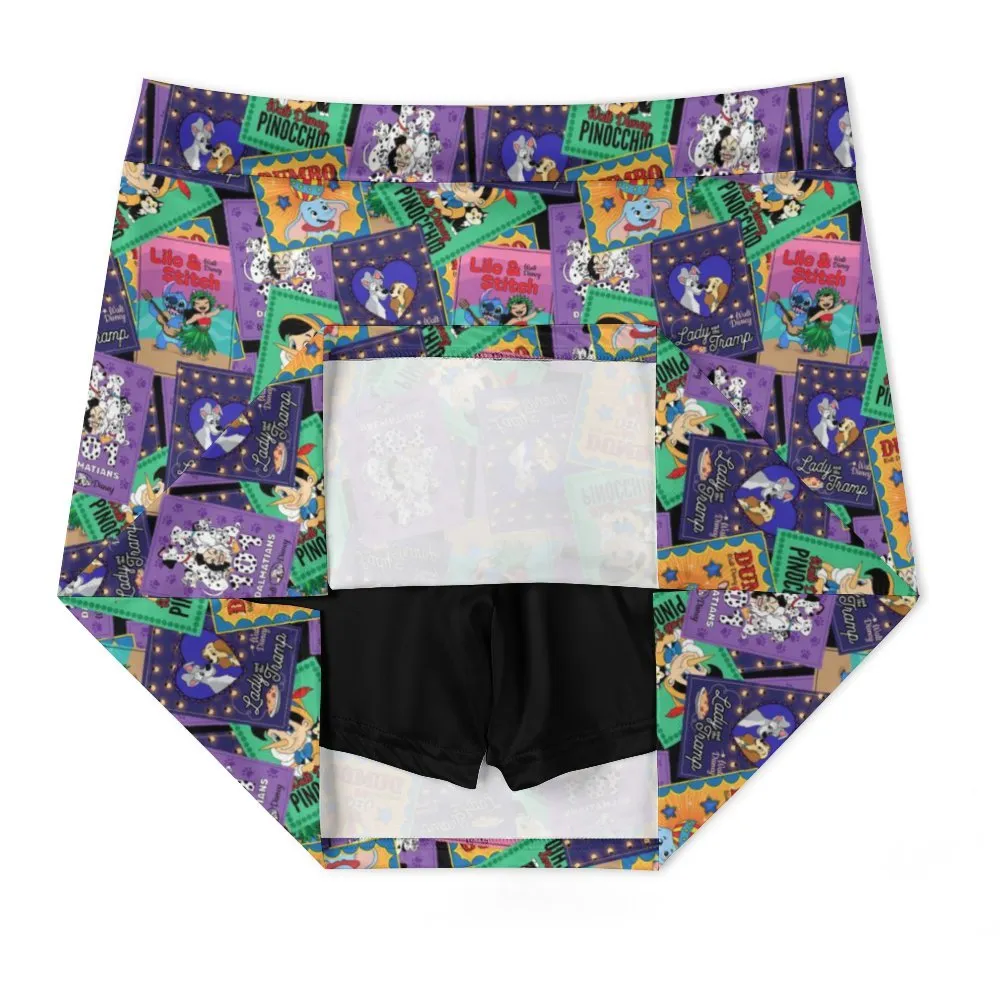 Classic Posters Athletic A-Line Skirt With Pocket Solid Shorts