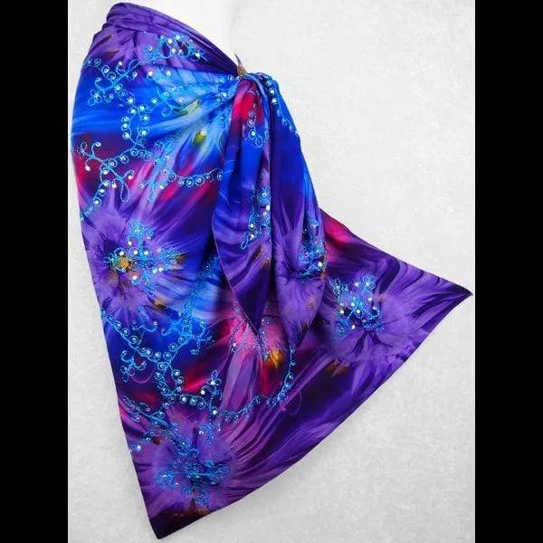 Cosmic Tie-Dye Embroidered Sarongs