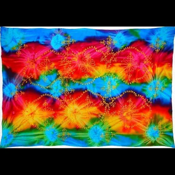 Cosmic Tie-Dye Embroidered Sarongs