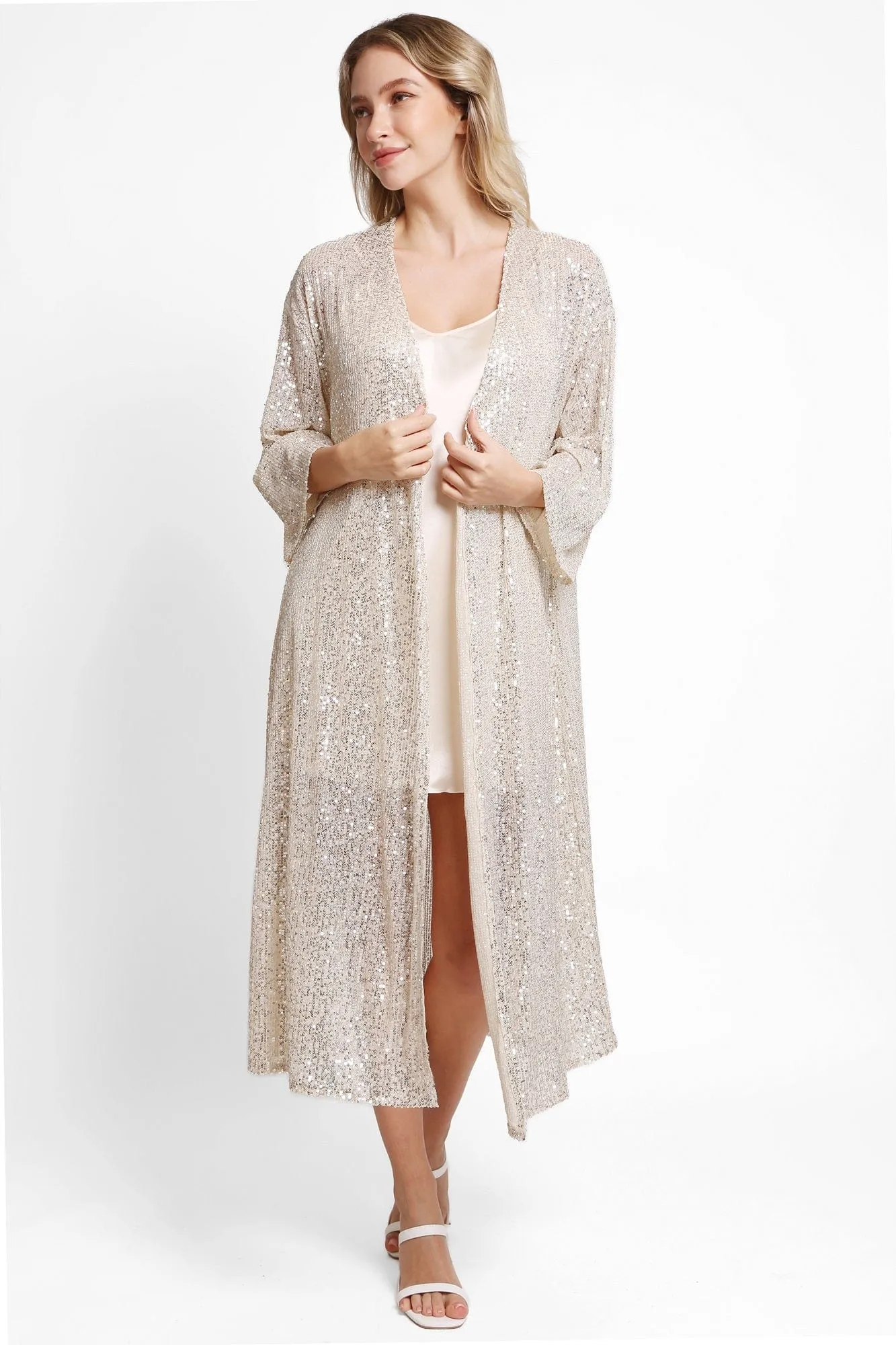 JP3521 Hannah Sequin Long Kimono