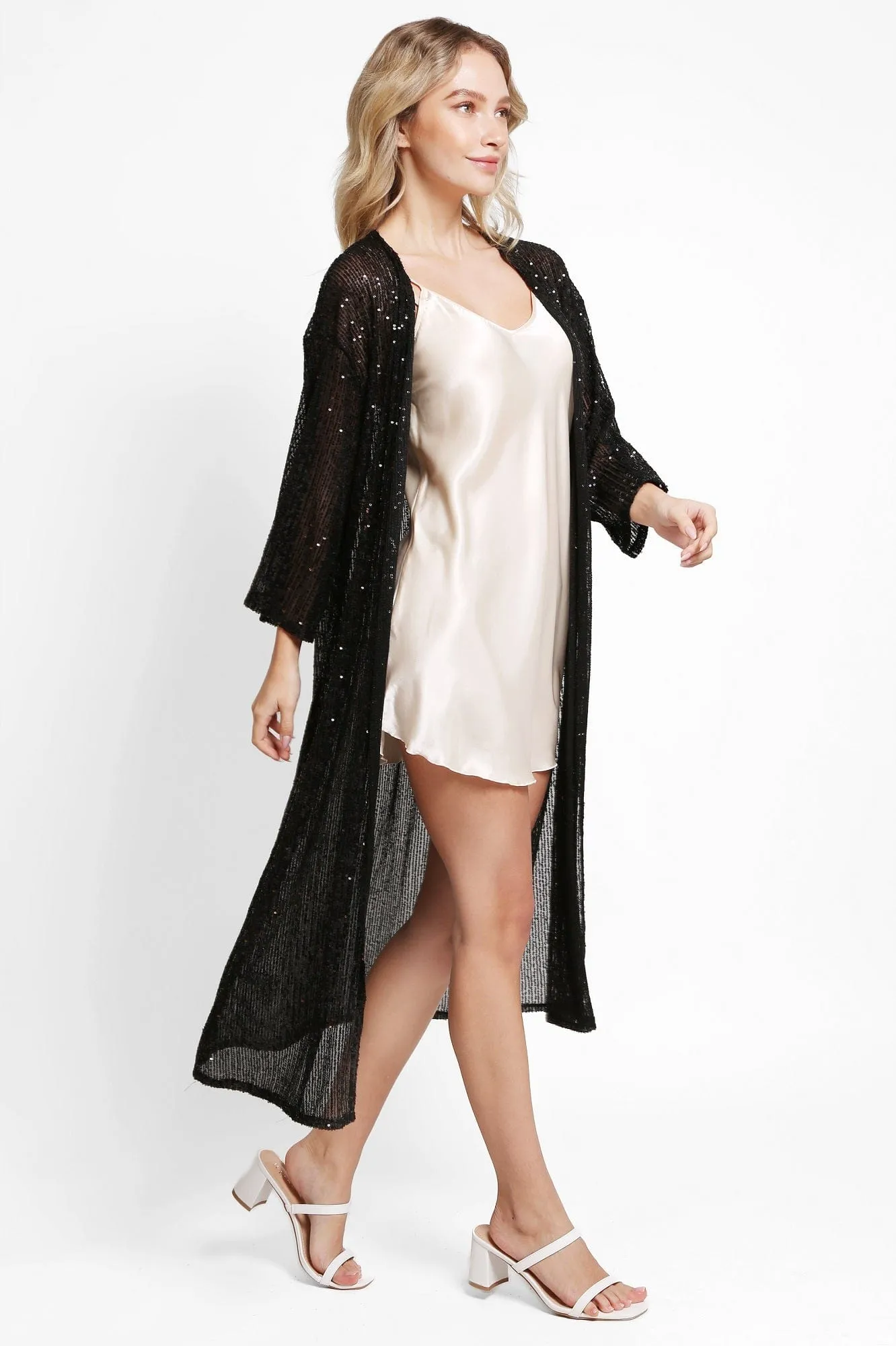 JP3521 Hannah Sequin Long Kimono