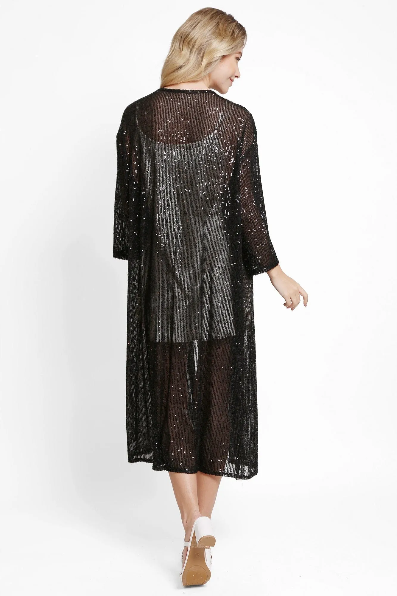 JP3521 Hannah Sequin Long Kimono