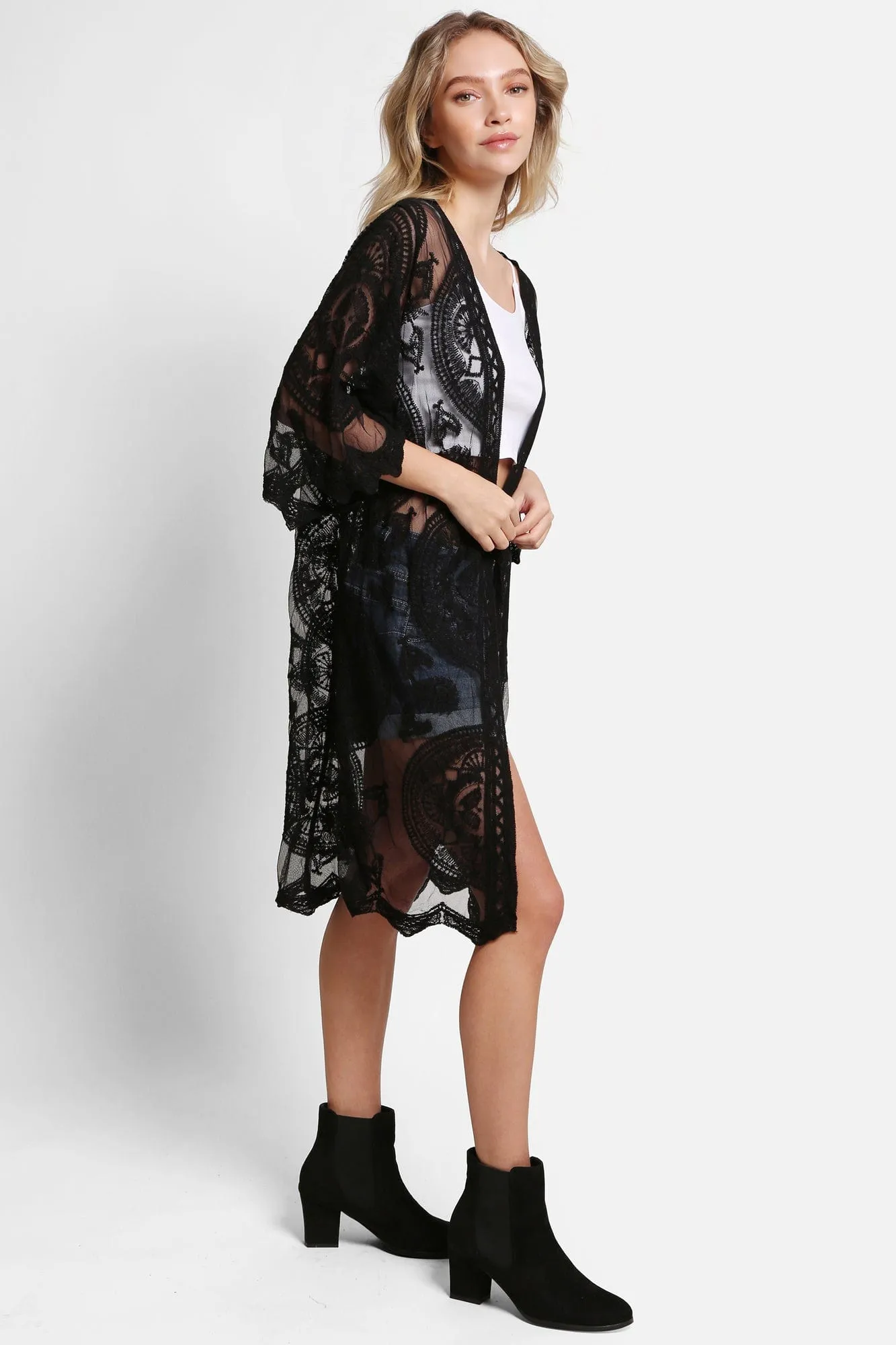 JP5208 Iris Tie Knot Lace Cover Up