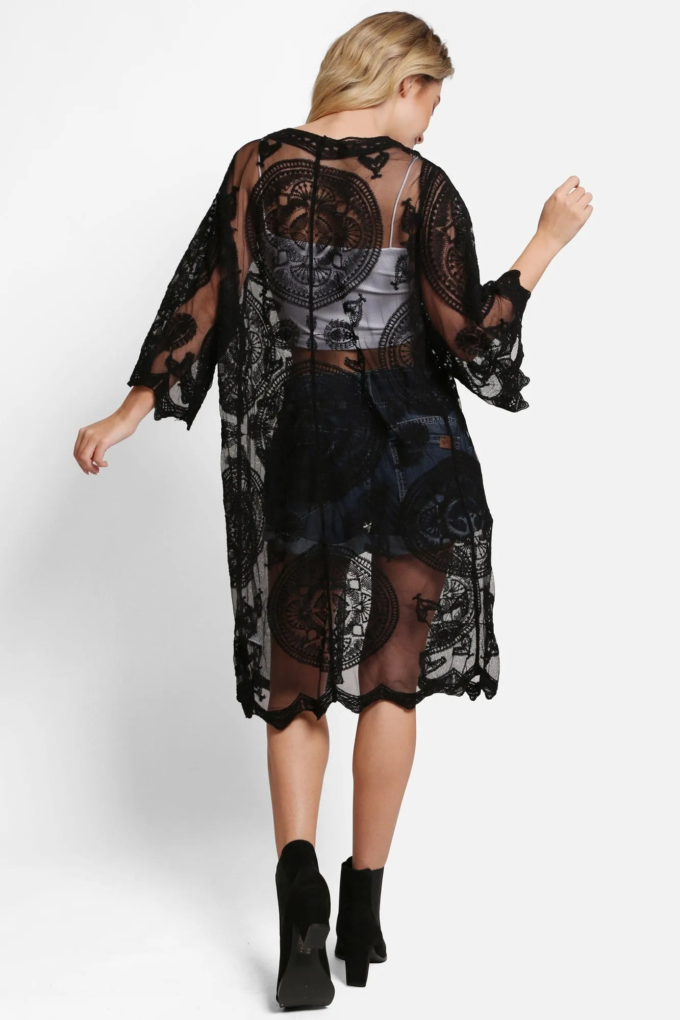 JP5208 Iris Tie Knot Lace Cover Up