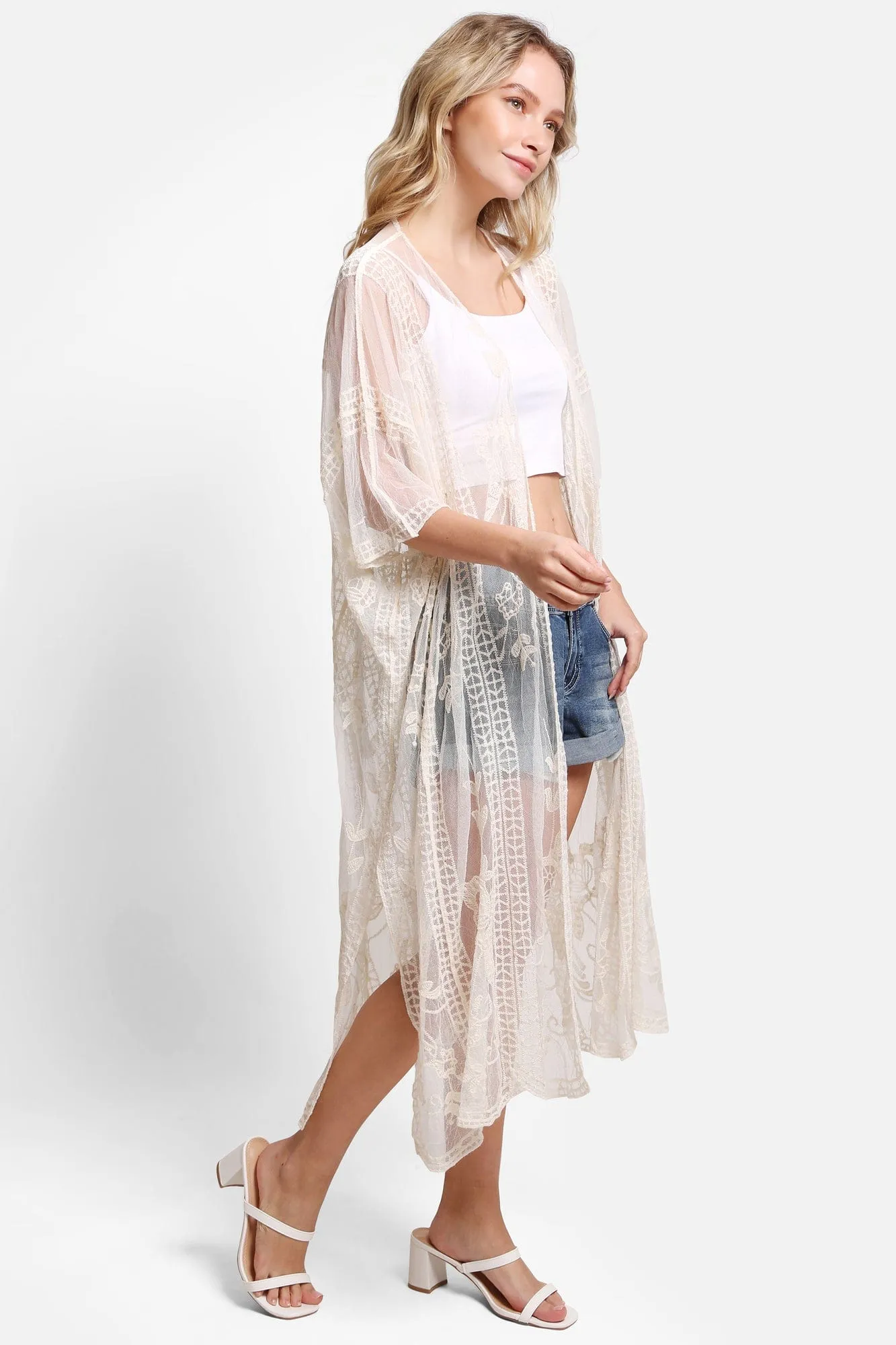 JP5212 Serenity Floral Lace Cover Up