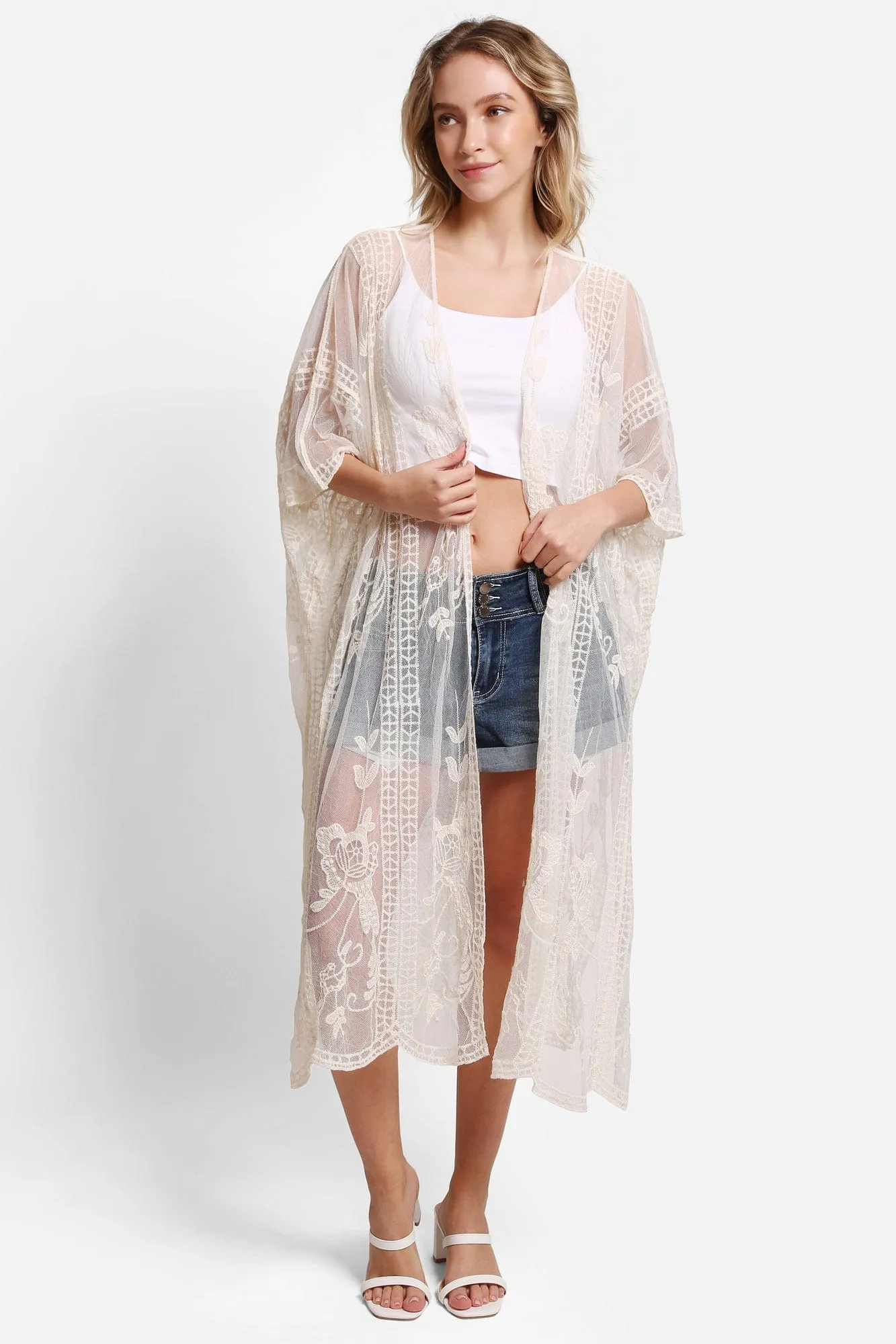 JP5212 Serenity Floral Lace Cover Up