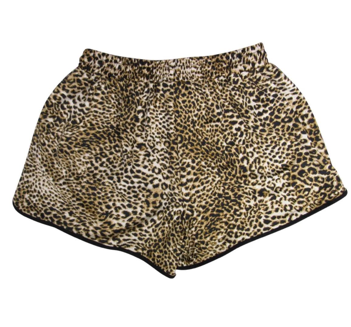 Leopard Print Athletic Shorts