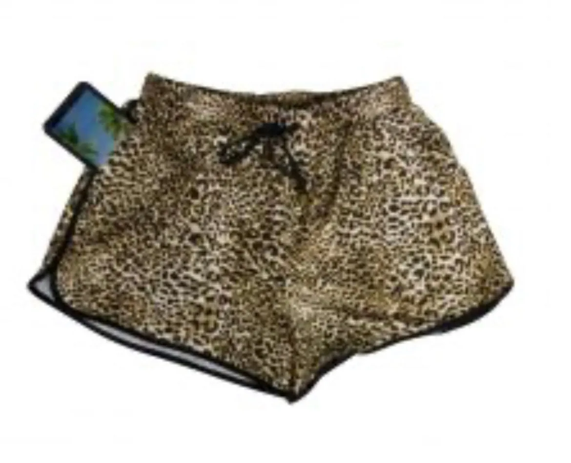 Leopard Print Athletic Shorts