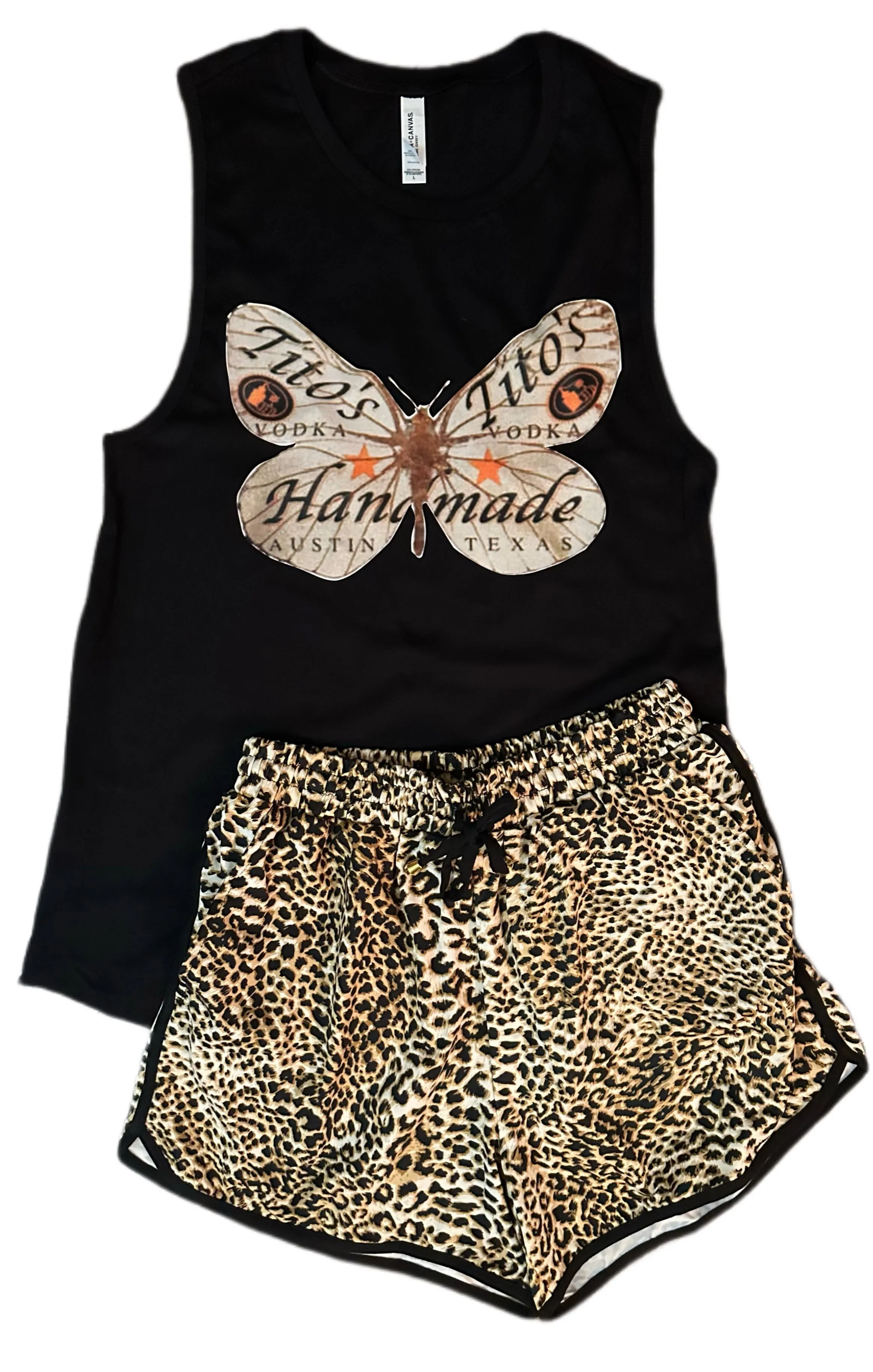 Leopard Print Athletic Shorts