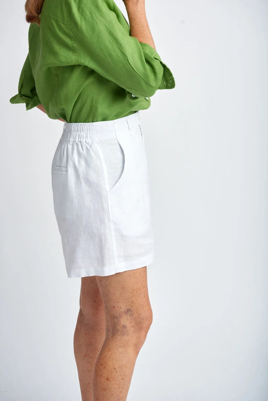 Linen Shorts White