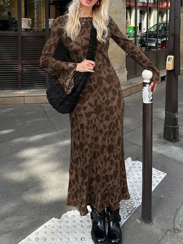 Mesh Sheer Slip Maxi Dress for Party Club Sexy Look