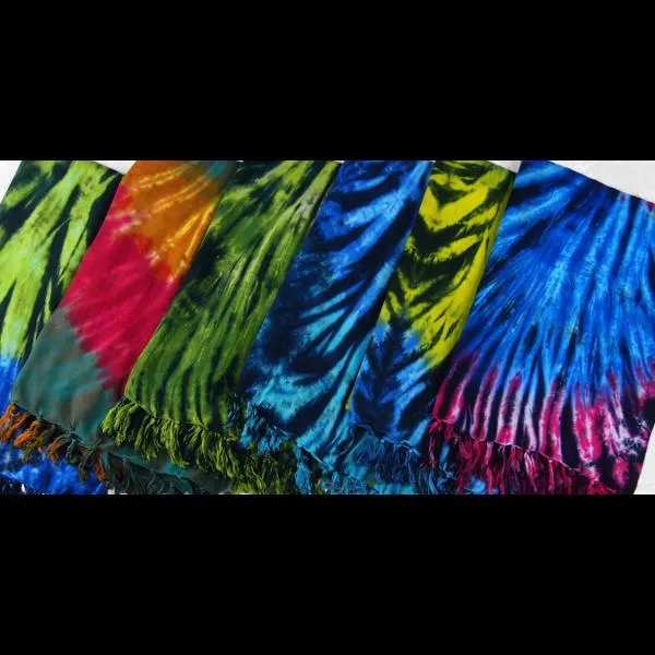 Polychromatic Tie-Dye Sarongs