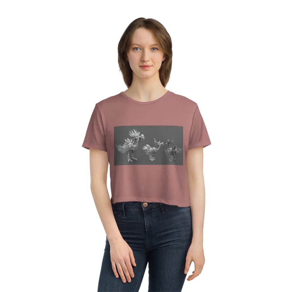 Squawkers the Ostrich Mount Women's Flowy Cropped Tee