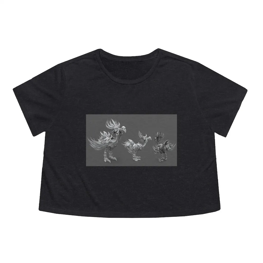 Squawkers the Ostrich Mount Women's Flowy Cropped Tee