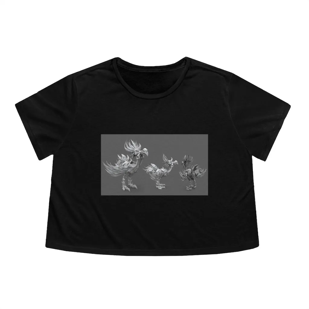 Squawkers the Ostrich Mount Women's Flowy Cropped Tee