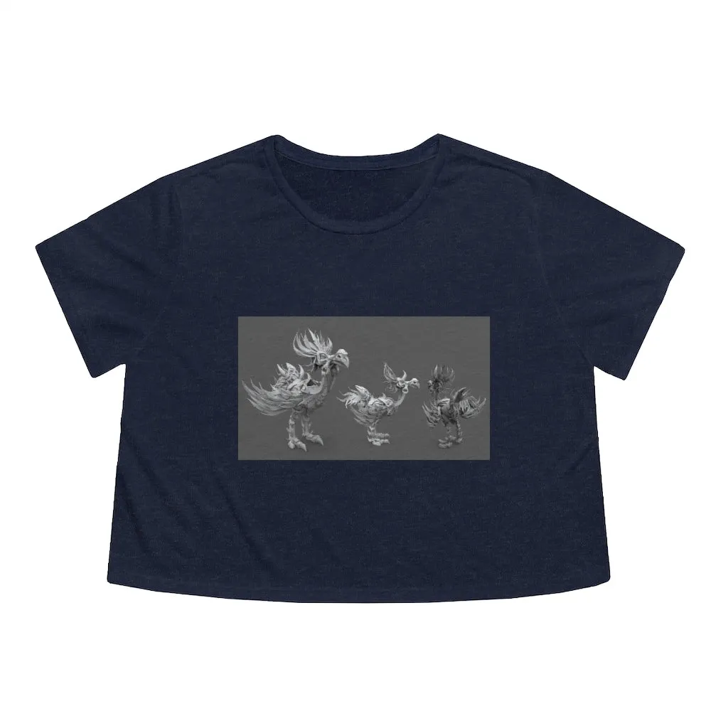 Squawkers the Ostrich Mount Women's Flowy Cropped Tee