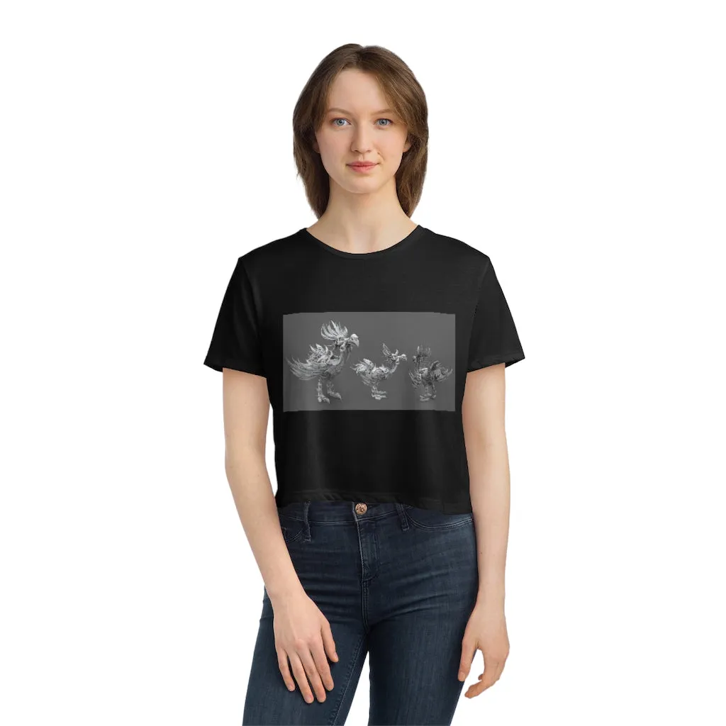 Squawkers the Ostrich Mount Women's Flowy Cropped Tee