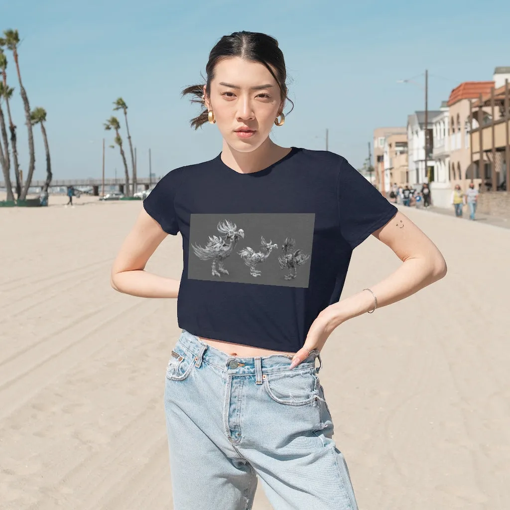 Squawkers the Ostrich Mount Women's Flowy Cropped Tee