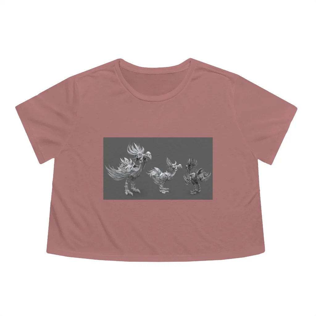 Squawkers the Ostrich Mount Women's Flowy Cropped Tee