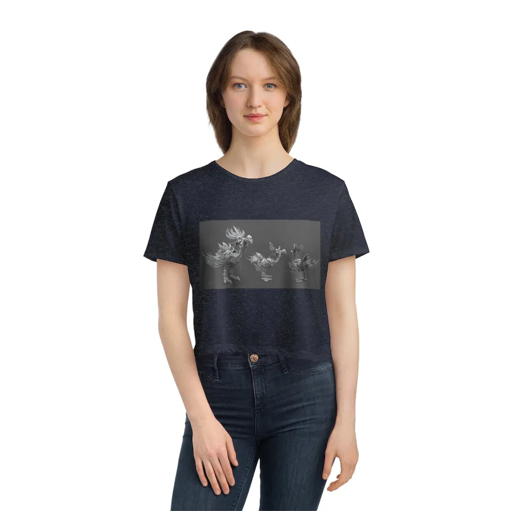 Squawkers the Ostrich Mount Women's Flowy Cropped Tee