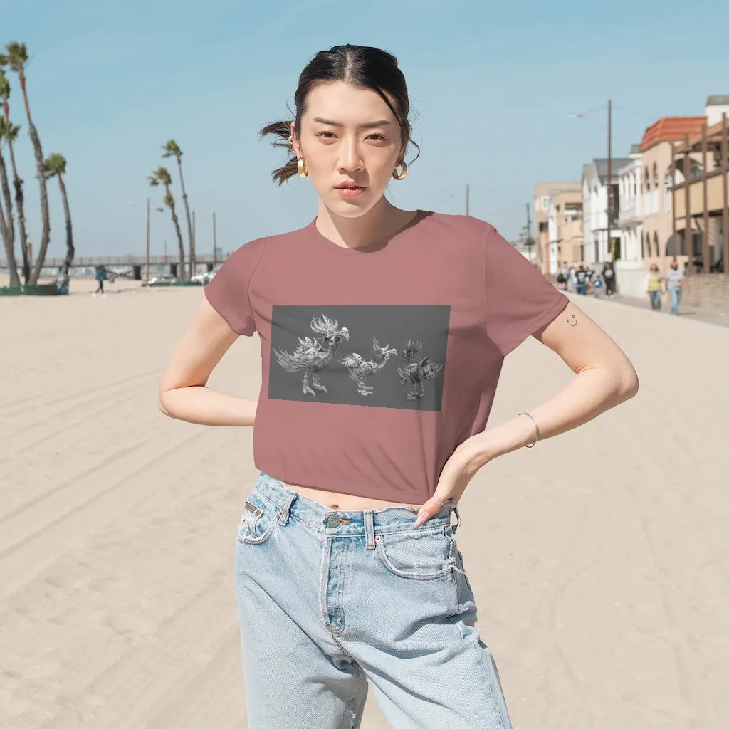 Squawkers the Ostrich Mount Women's Flowy Cropped Tee