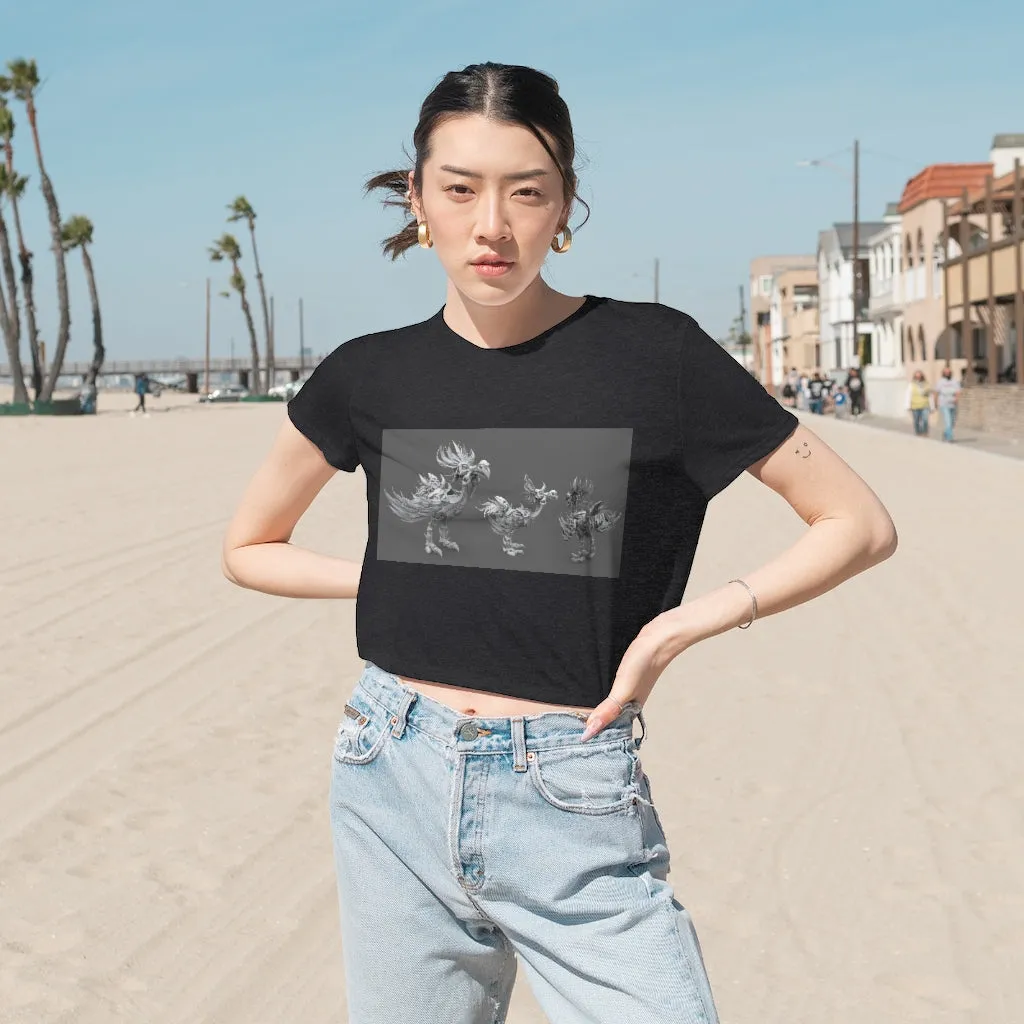 Squawkers the Ostrich Mount Women's Flowy Cropped Tee